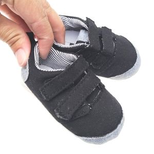 CARTERS black velcro sneakers baby crib shoes